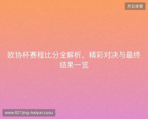 欧协杯赛程比分全解析，精彩对决与最终结果一览